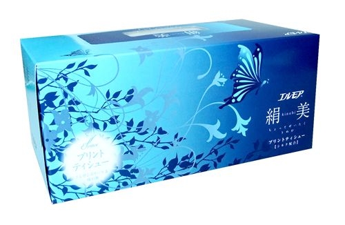 картинка Салфетки бумажные двухслойные, голубые с шелком 200 шт Kami Shodji, 003316 от магазина Данран