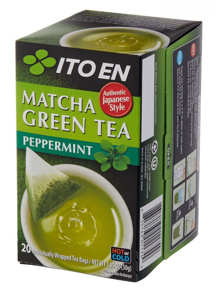 картинка Зеленый чай с маття и перечной мятой ITOEN, 20 пирамидок от магазина Данран